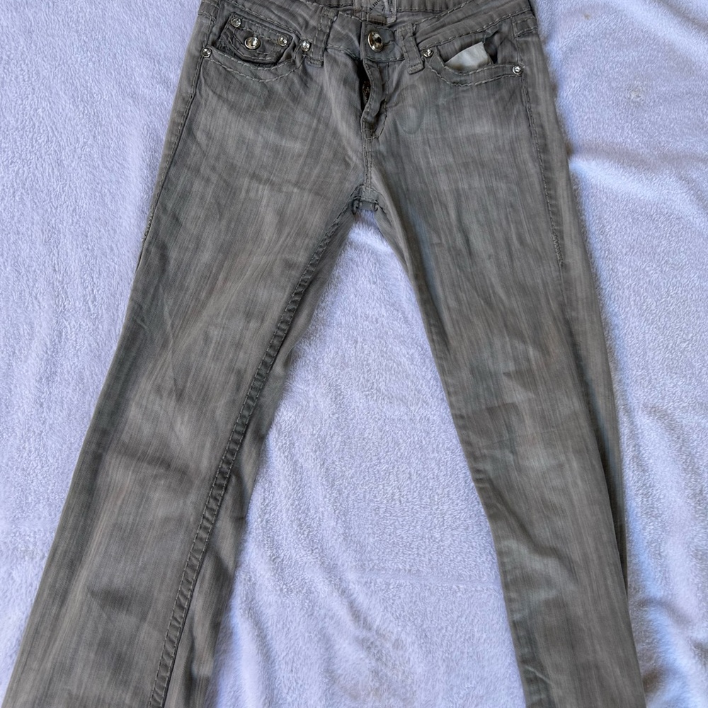 L.A. Idol Gray Straight Leg Jeans Classic Style